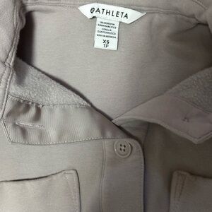 Athleta Shacket Womens XS Purple Fleece Retroplush Long Sleeve Button Up Shirt